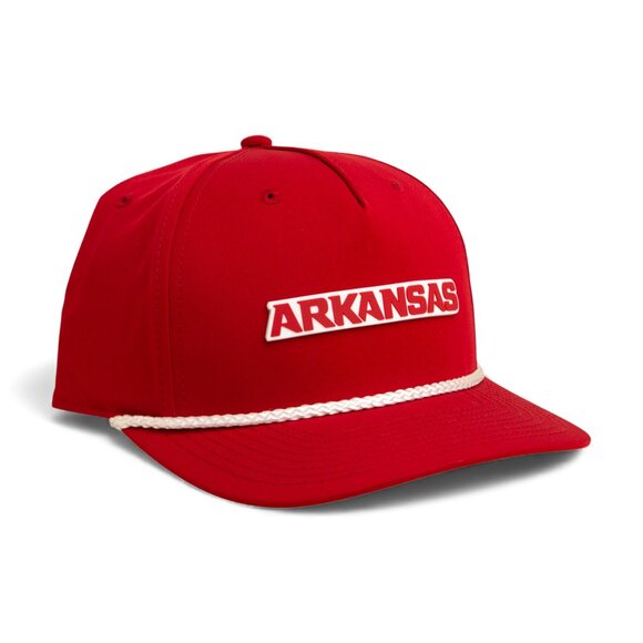 Arkansas Razorbacks ARKANSAS Red 3D Five Panel Classic Rope Hat- Red/ White - Picture 1 of 3